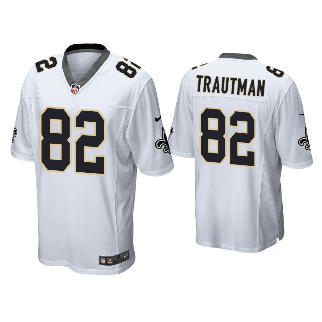 Men New Orleans Saints #82 Adam Trautman Nike White Game NFL Jersey